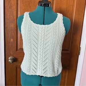 Liz Claiborne Petite Sea glass Green Cotton Knit Tank